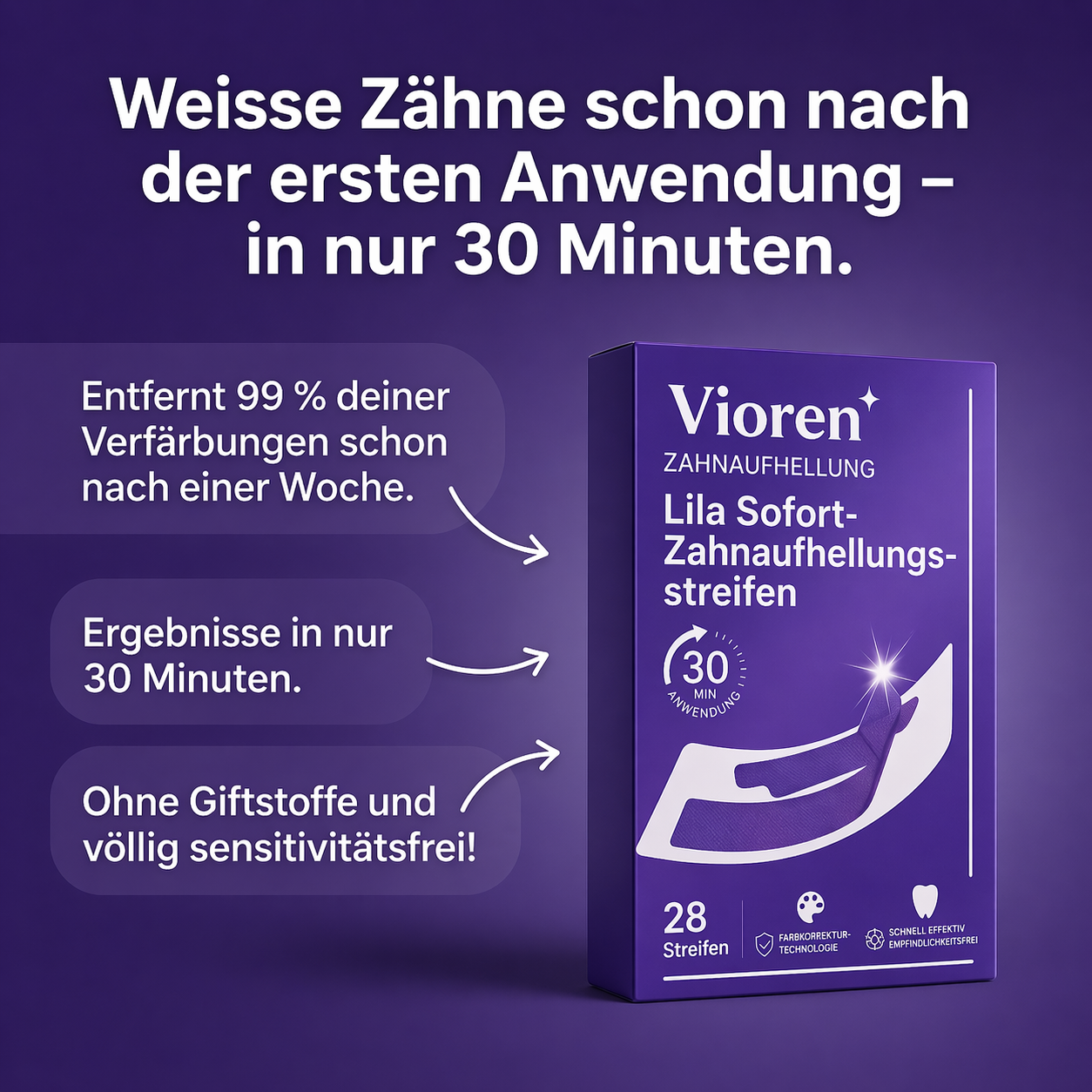 Vioren - Lila Zahnweiß-Streifen