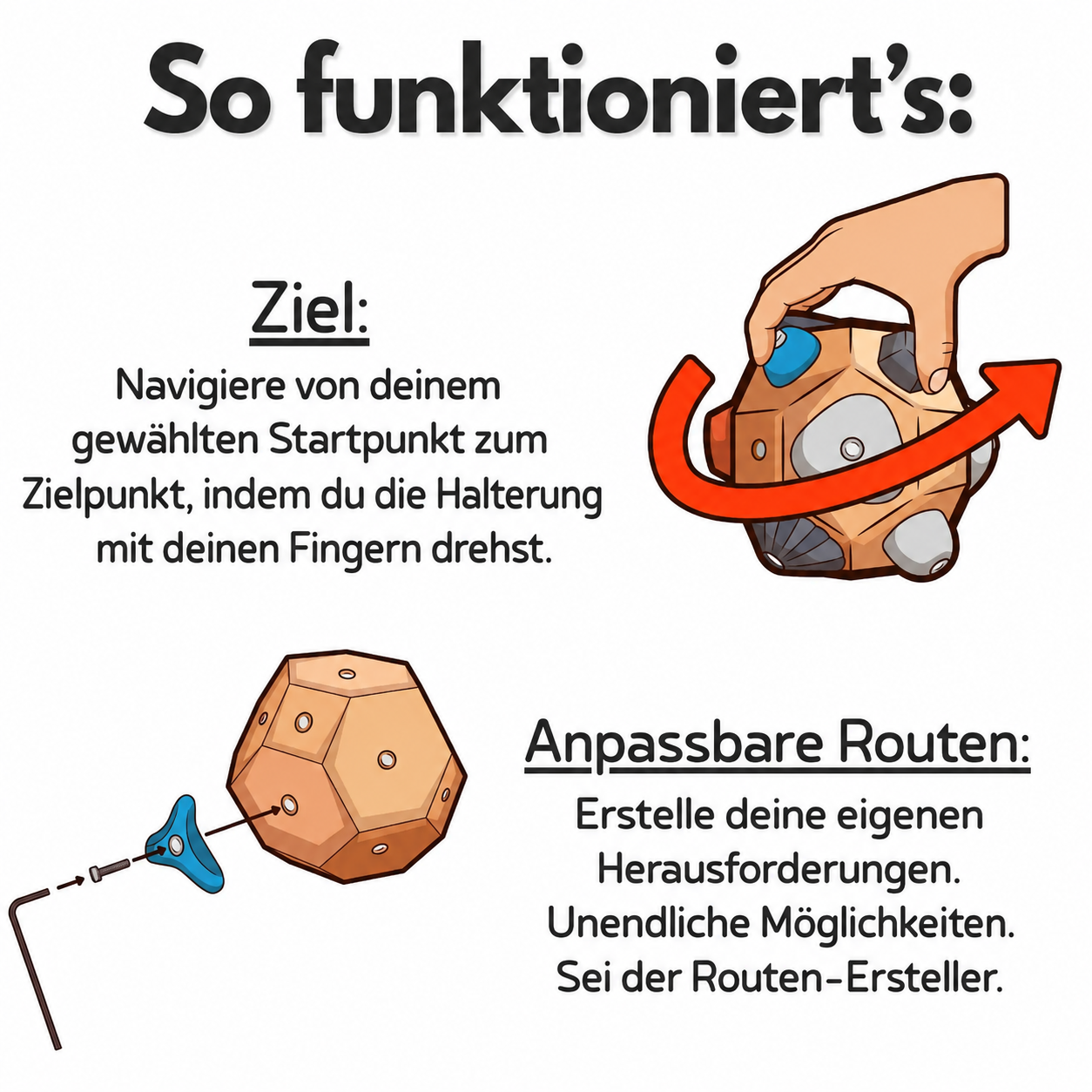 So benutzt du den Boulder Block: Ziel und anpassbare Routen