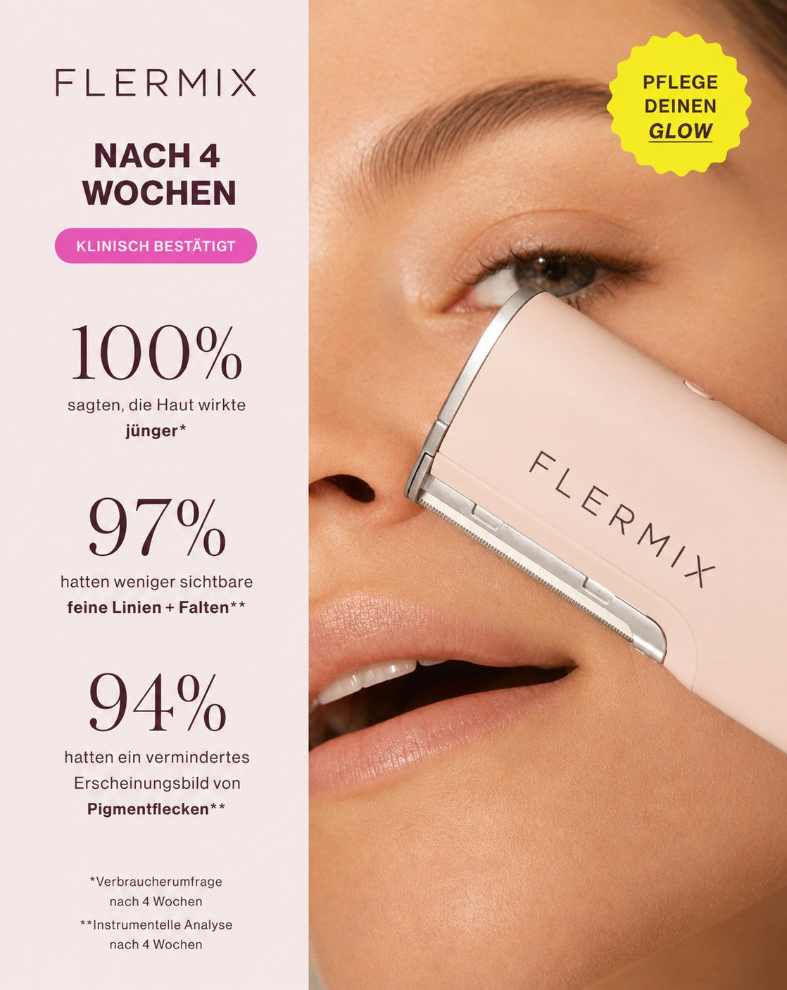Sicherheitskabine, Microfine Edge und 14k Sonic-Vibrationen des FLERMIX LUXE+