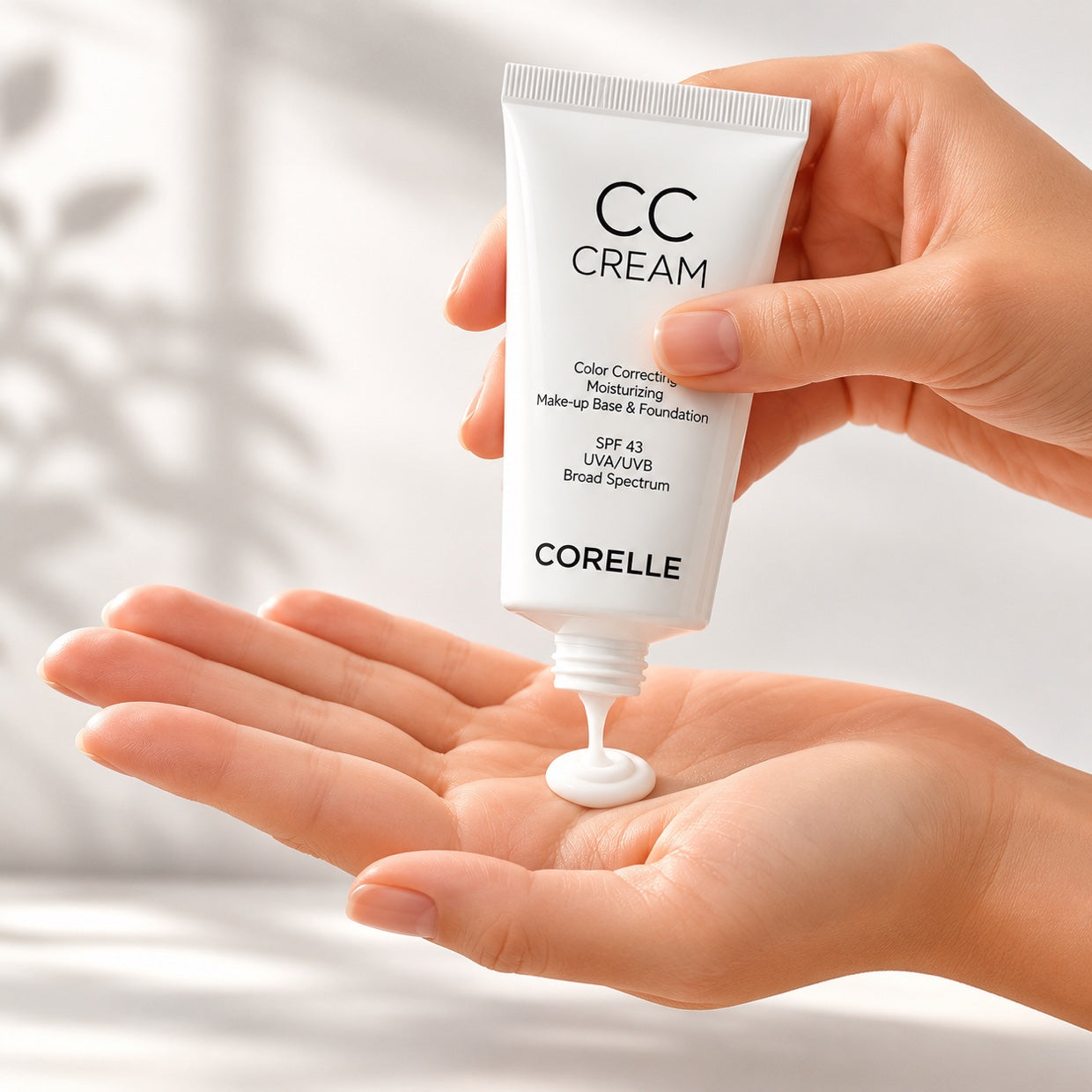 Die cremige Textur der CORELLE CC Cream auf der Handfläche